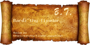 Baróthy Tivadar névjegykártya