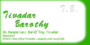 tivadar barothy business card